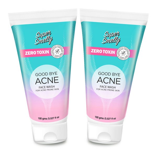 Goodbye Acne Face Wash (Pack of 2) | combo face wash of supersmelly | anti acne face wash of supersmelly | acne face wash| best face wash for acne prone skin | face wash for acne | best face washes to prevent pimples | medicated face wash | facewash for acne prone skin